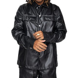 THE NOIR LEATHER OVERSHIRT